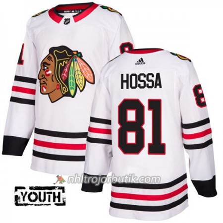 Barn Ishockey Chicago Blackhawks Tröja Marian Hossa 81 Adidas 2017-2018 Vit Authentic